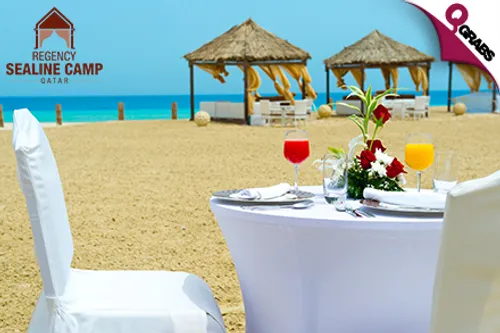 From QR650 Experience The Desert & Sea with One Night Stay Plus Meals at 5* Regency Sealine Camp! (Up to QR1800 Value)